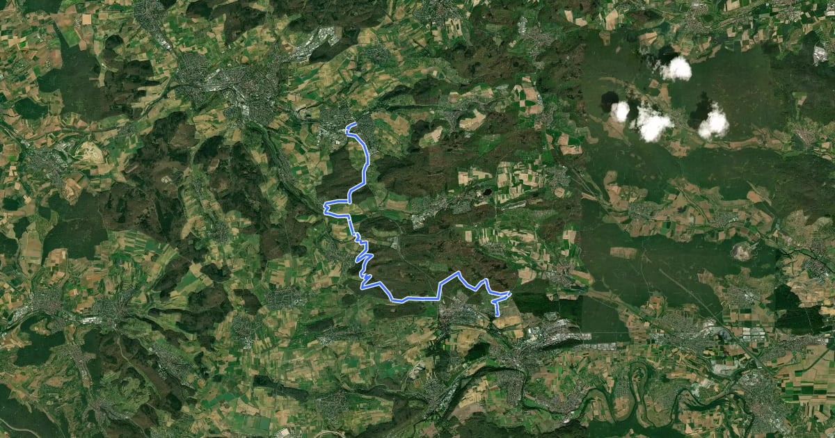 Маршрут Hugenotten- und Waldenserpfad, Etappe Schönenberg - Knittlingen на спутниковом снимке