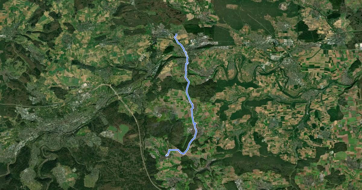 Маршрут Hugenotten- und Waldenserpfad, Etappe Wurmberg - Schönenberg на спутниковом снимке