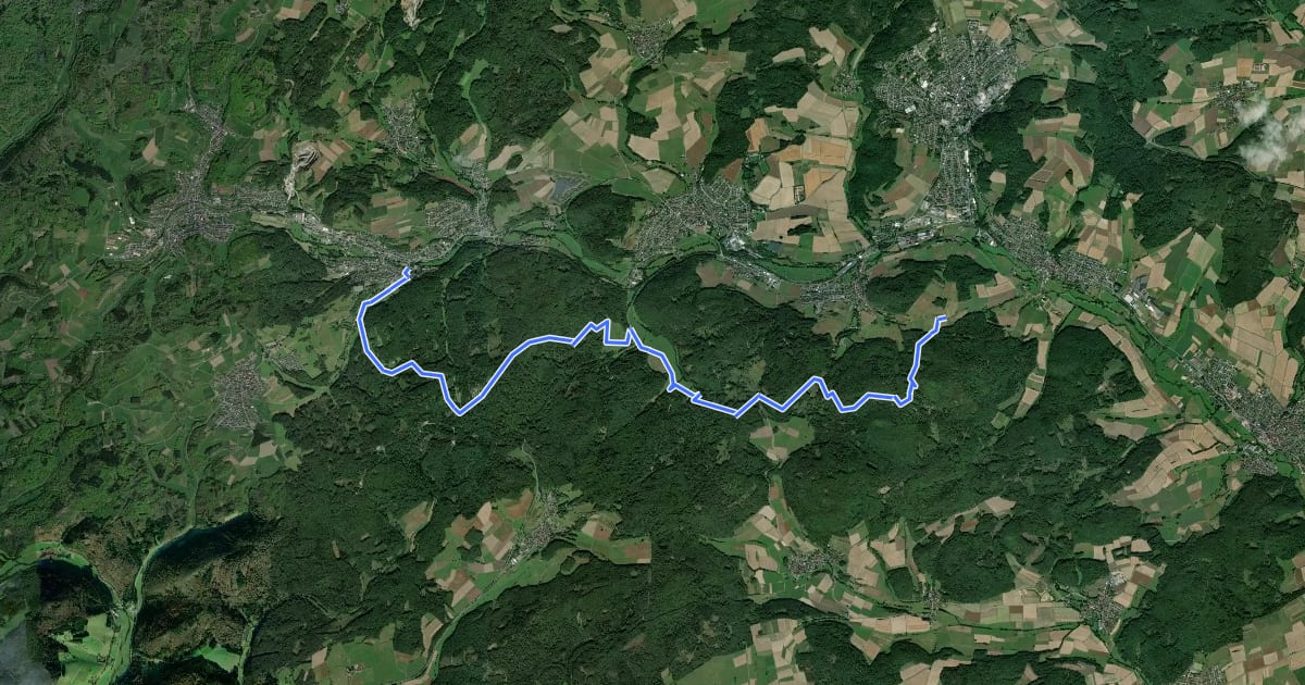 Маршрут Hugenotten- und Waldenserpfad (Hauptweg - Teilstrecke Bad Endbach - Gladenbach) на спутниковом снимке
