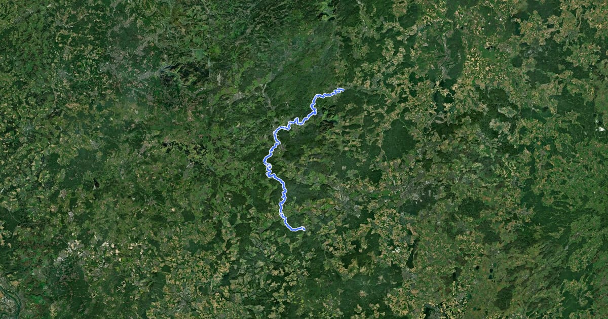 Маршрут Hugenotten- und Waldenserpfad (Hauptweg - Teilstrecke Braunfels - Bad Endbach) на спутниковом снимке