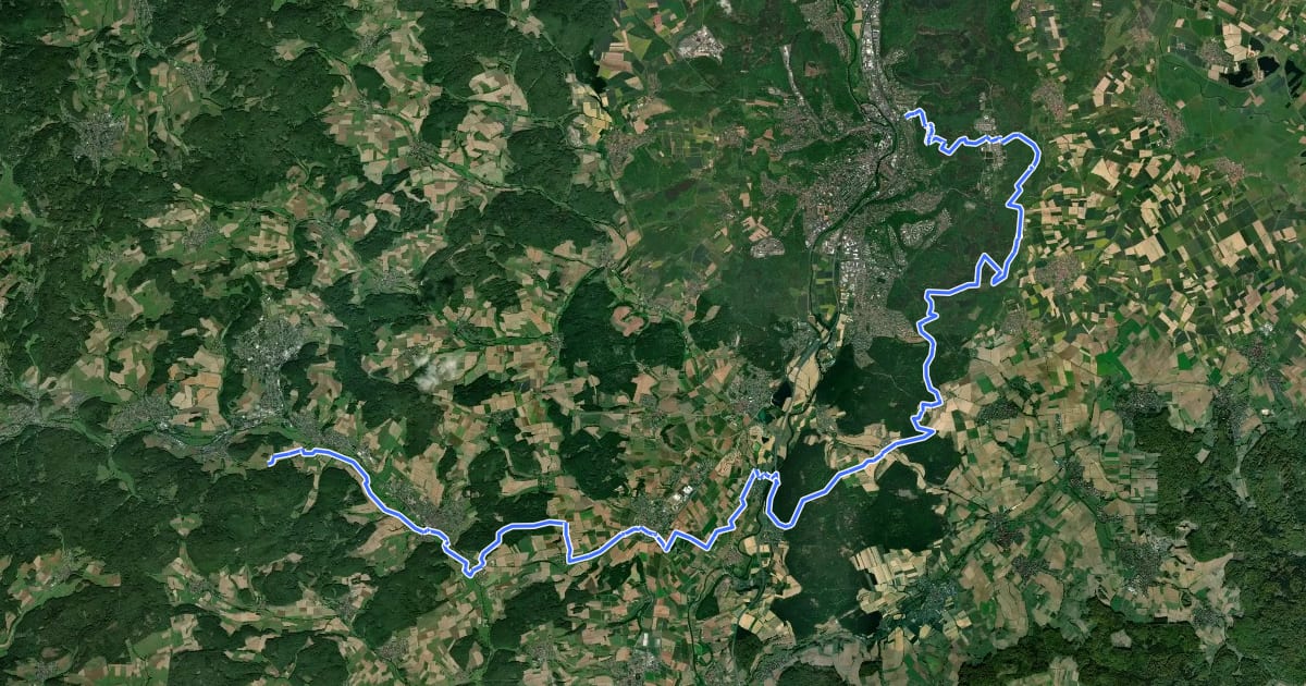 Маршрут Hugenotten- und Waldenserpfad (Schleife Frauenberg) на спутниковом снимке