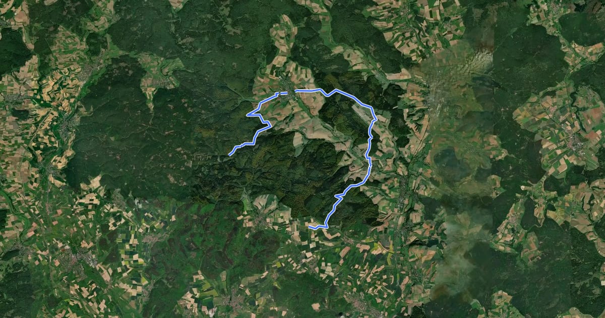 Маршрут Hugenotten- und Waldenserpfad (Schleife Hertingshausen) на спутниковом снимке