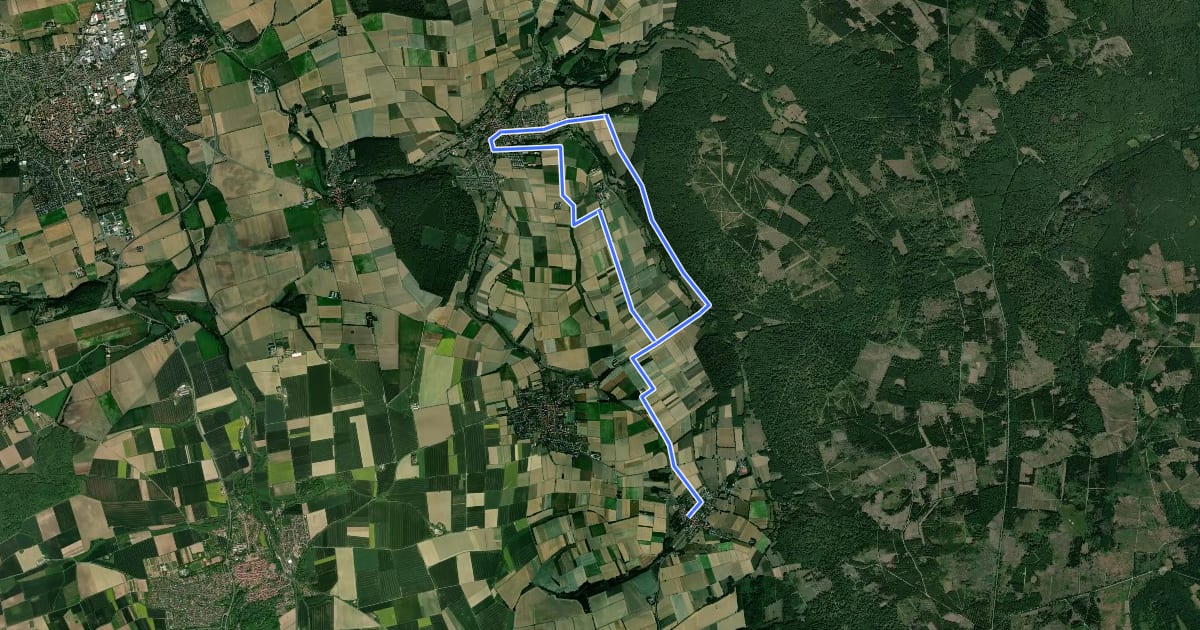 Маршрут Hugenotten- und Waldenserpfad (Schleife Hombressen) на спутниковом снимке