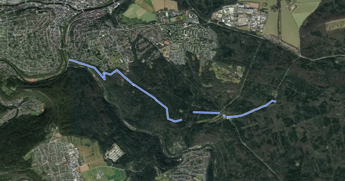 Маршрут Hugenotten- und Waldenserpfad (Schleife Pforzheim) на спутниковом снимке