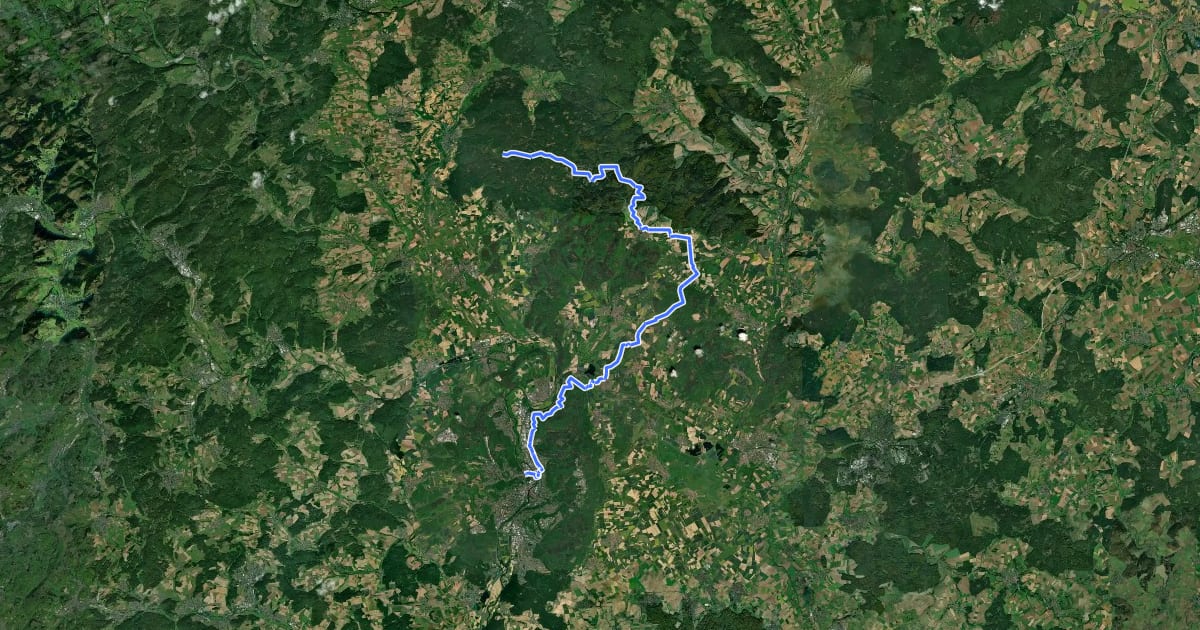 Маршрут Hugenotten- und Waldenserpfad (Schleife Schwabendorf) на спутниковом снимке
