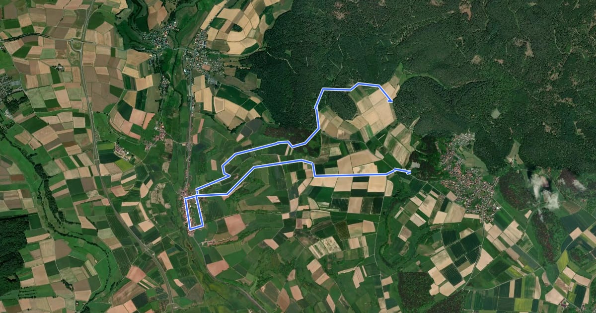 Маршрут Hugenotten- und Waldenserpfad (Schleife Todenhausen) на спутниковом снимке
