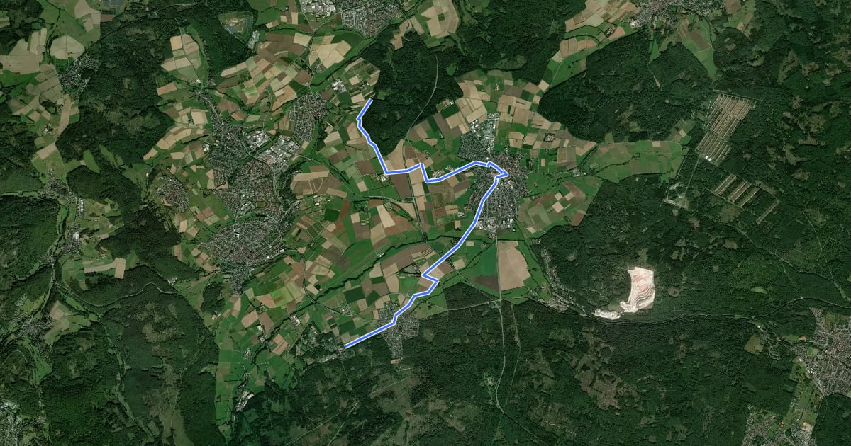 Маршрут Hugenotten- und Waldenserpfad (Schleife Wehrheim) на спутниковом снимке