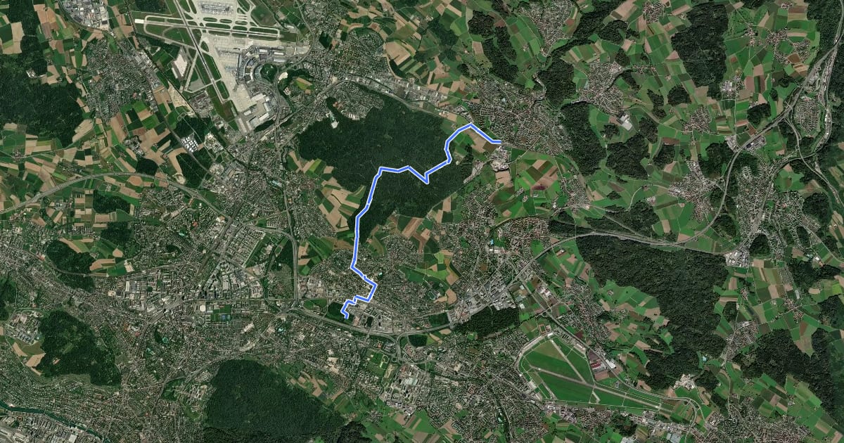 Маршрут Hugenotten und Waldenserweg на спутниковом снимке