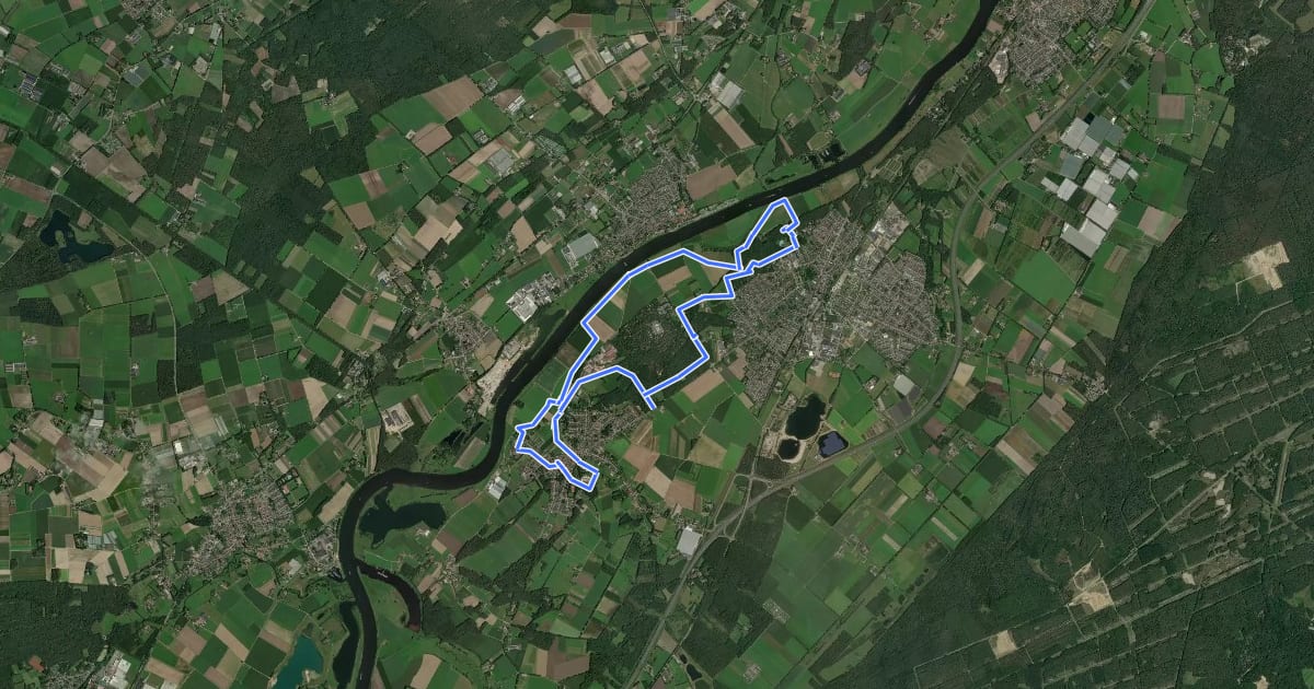 Маршрут Huilbeek & Maas на спутниковом снимке