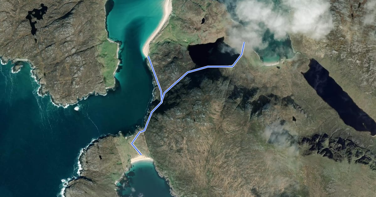 Маршрут Huishinish Trail на спутниковом снимке