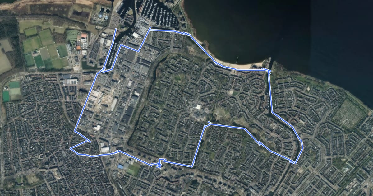 Маршрут Huizermaatroute на спутниковом снимке