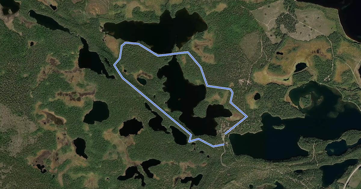 Маршрут Hukanharjunpolku на спутниковом снимке