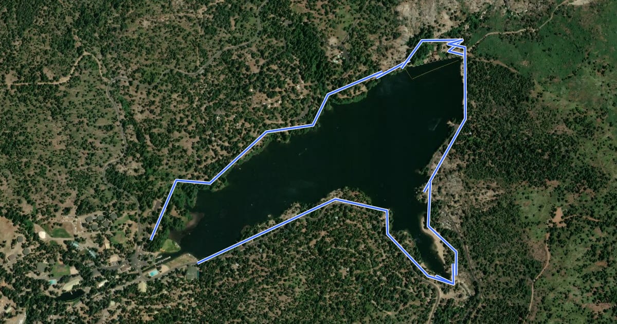 Маршрут Hume Lake Trail на спутниковом снимке
