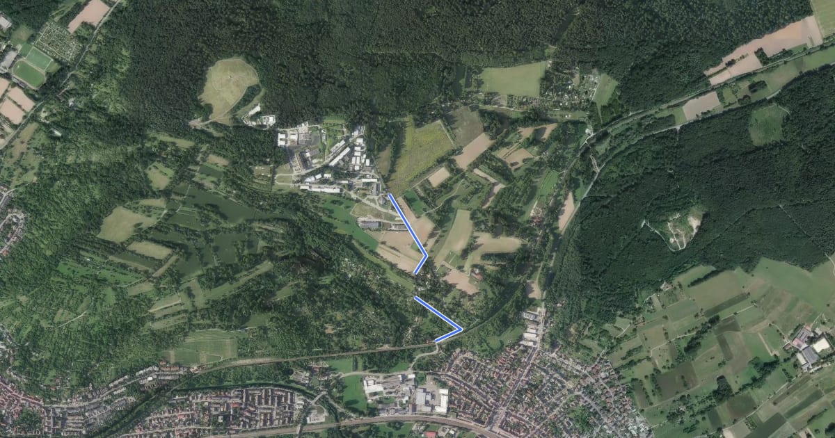 Маршрут Hummelberg S-Bahn - Großer Wald на спутниковом снимке
