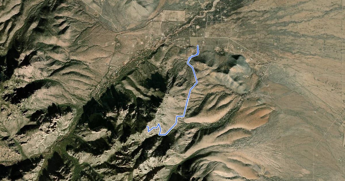 Маршрут Hummingbird Spring Trail на спутниковом снимке