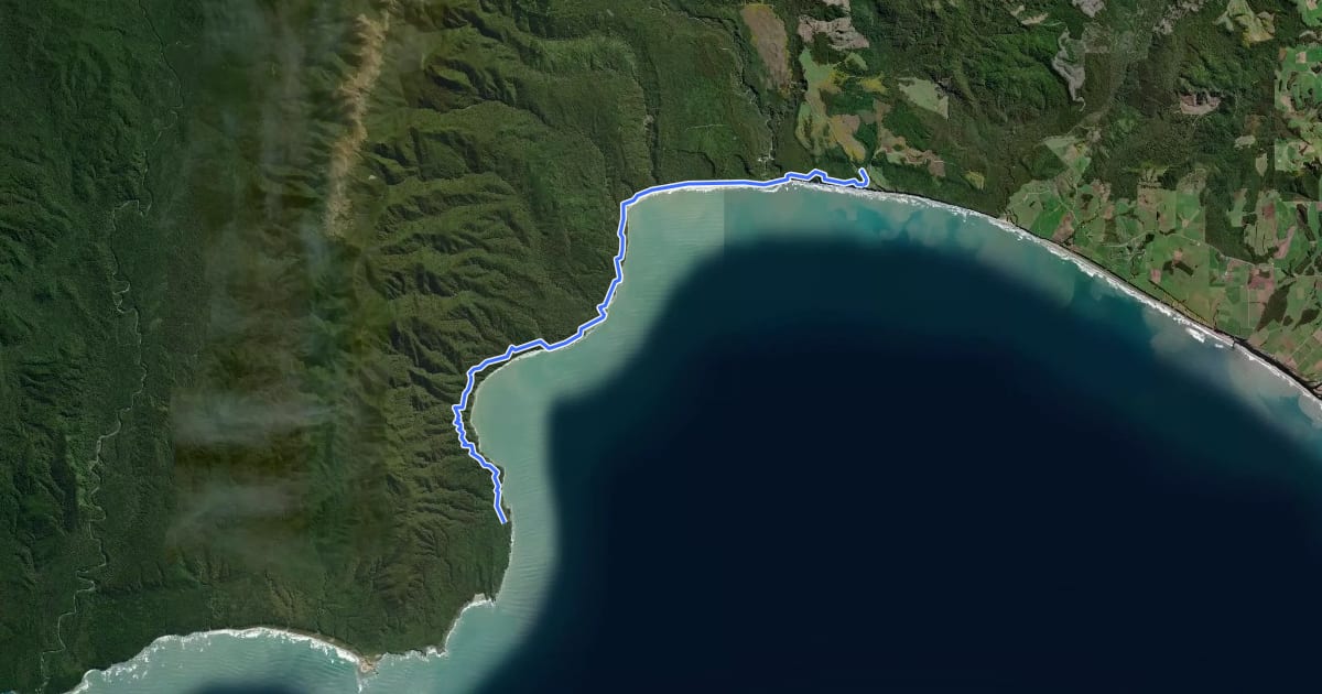 Маршрут Hump Ridge Trail - 03 Port Craig to car park на спутниковом снимке