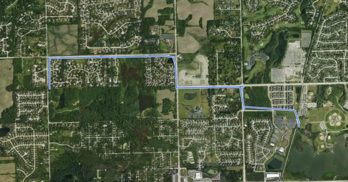 Маршрут Humphrey Bike Trail на спутниковом снимке