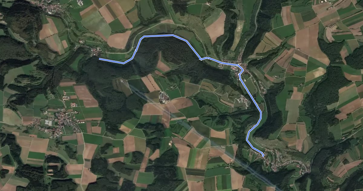 Маршрут Hundersingen - Wasserstetten на спутниковом снимке