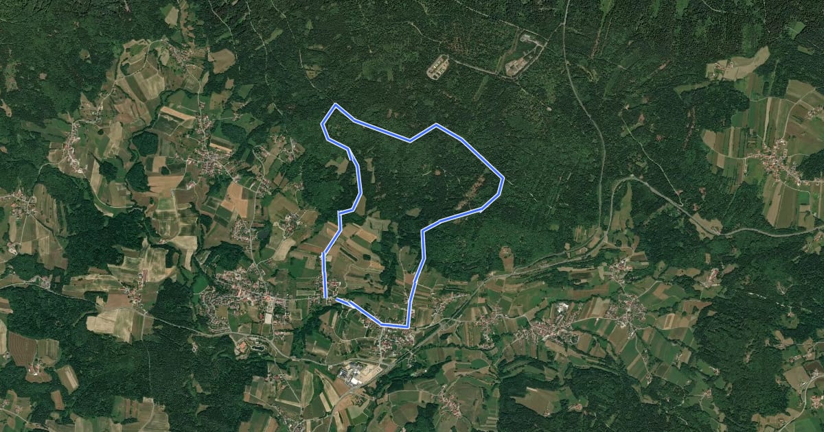 Маршрут Hundinger Rundwanderweg Nr. 12 на спутниковом снимке