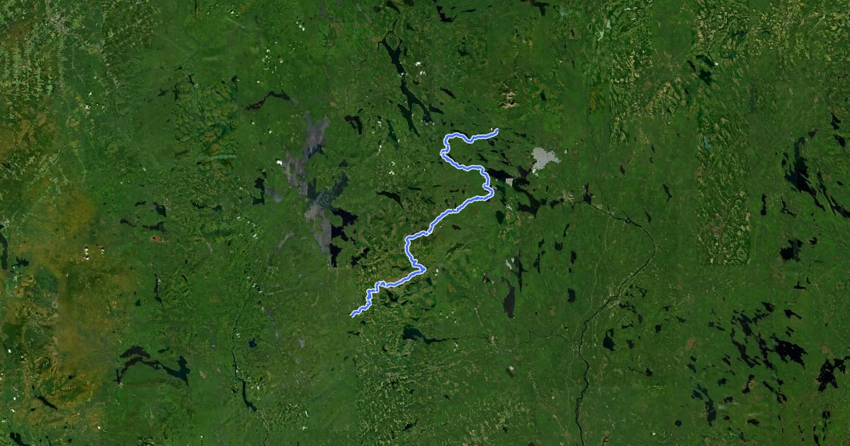 Маршрут Hundred-Mile Wilderness на спутниковом снимке