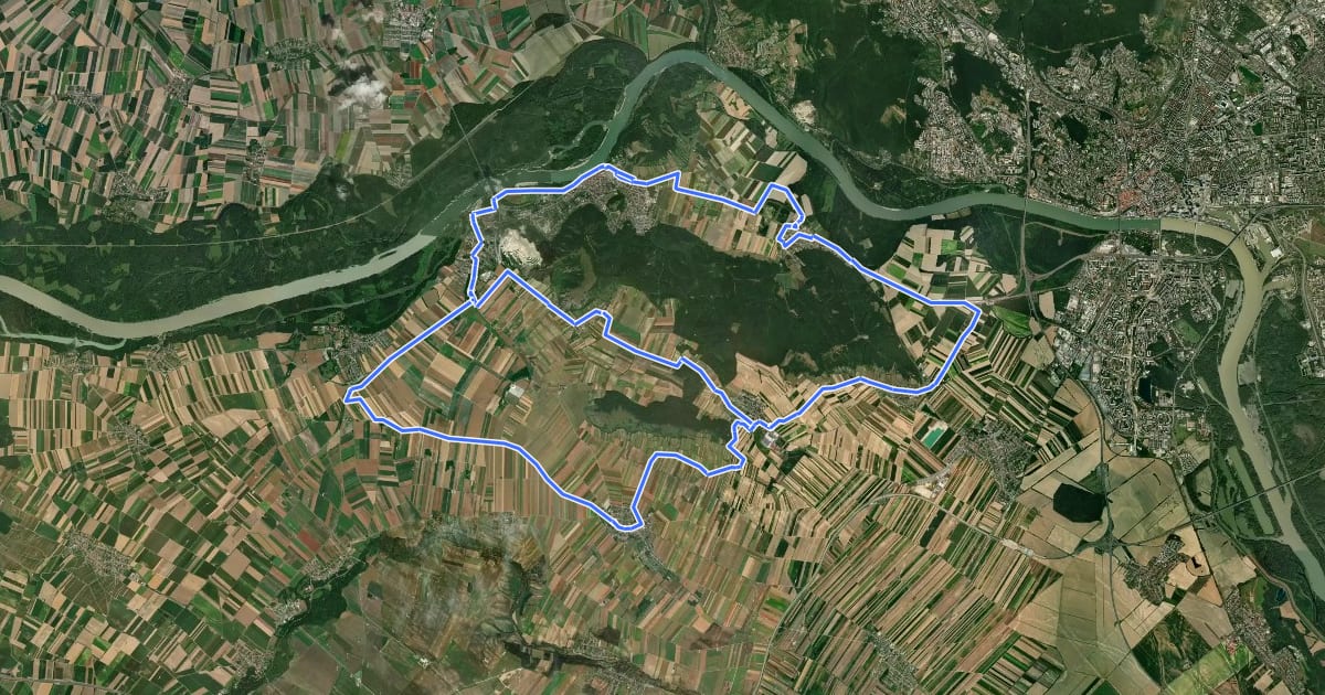 Маршрут Hundsheimer Berge Tour на спутниковом снимке