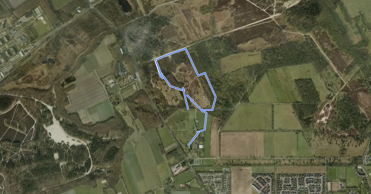 Маршрут Hunebedroute на спутниковом снимке