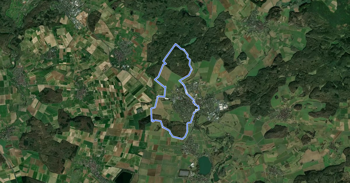Маршрут Hungen Rundweg Nordschleife на спутниковом снимке