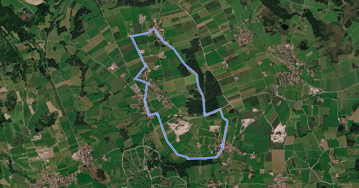 Маршрут Hungerbach-Rundweg на спутниковом снимке