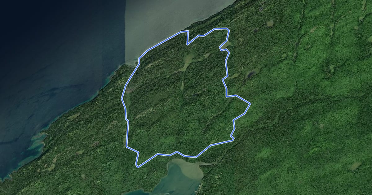 Маршрут Hunnigan Cove Trail на спутниковом снимке