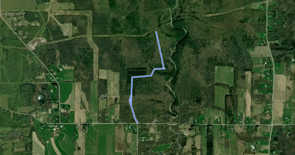Маршрут Hunters Creek - Access Road на спутниковом снимке