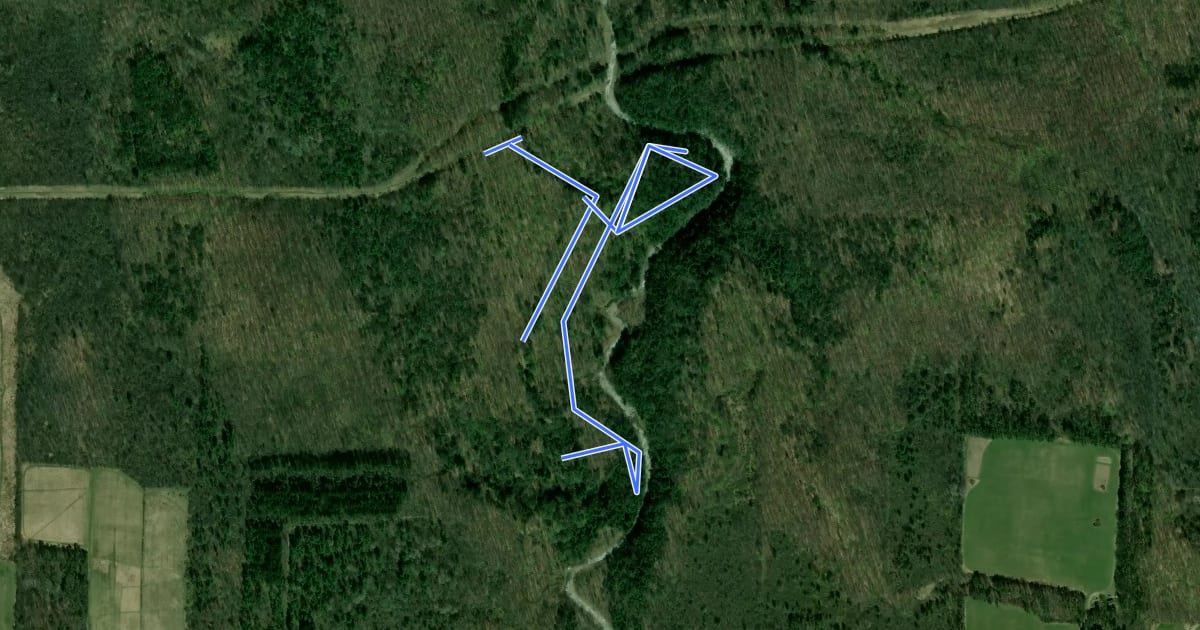Маршрут Hunters Creek - North Red на спутниковом снимке
