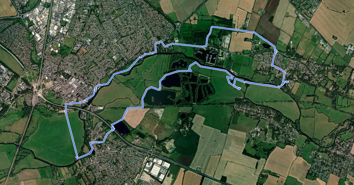 Маршрут Huntingdon and Godmanchester Walk, Houghton Mill на спутниковом снимке