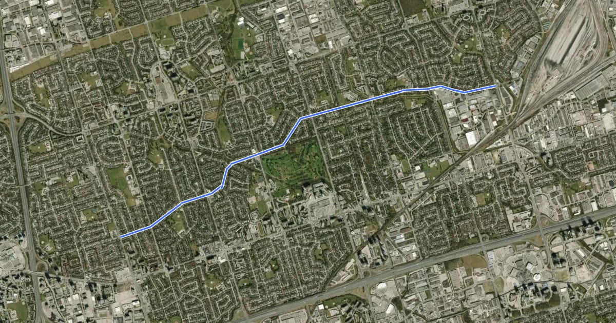 Маршрут Huntingwood Dr на спутниковом снимке