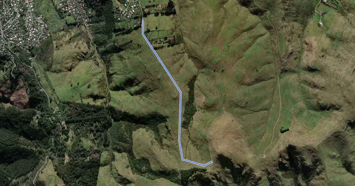 Маршрут Huntsbury Track на спутниковом снимке