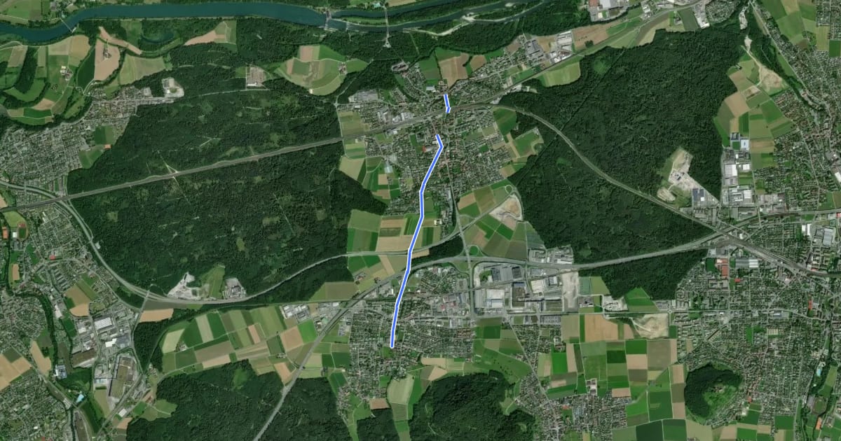 Маршрут Hunzenschwil-Rupperswil на спутниковом снимке