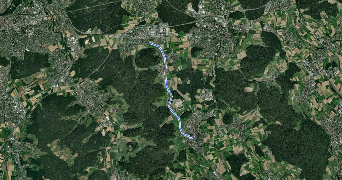 Маршрут Hunzenschwil-Seon на спутниковом снимке