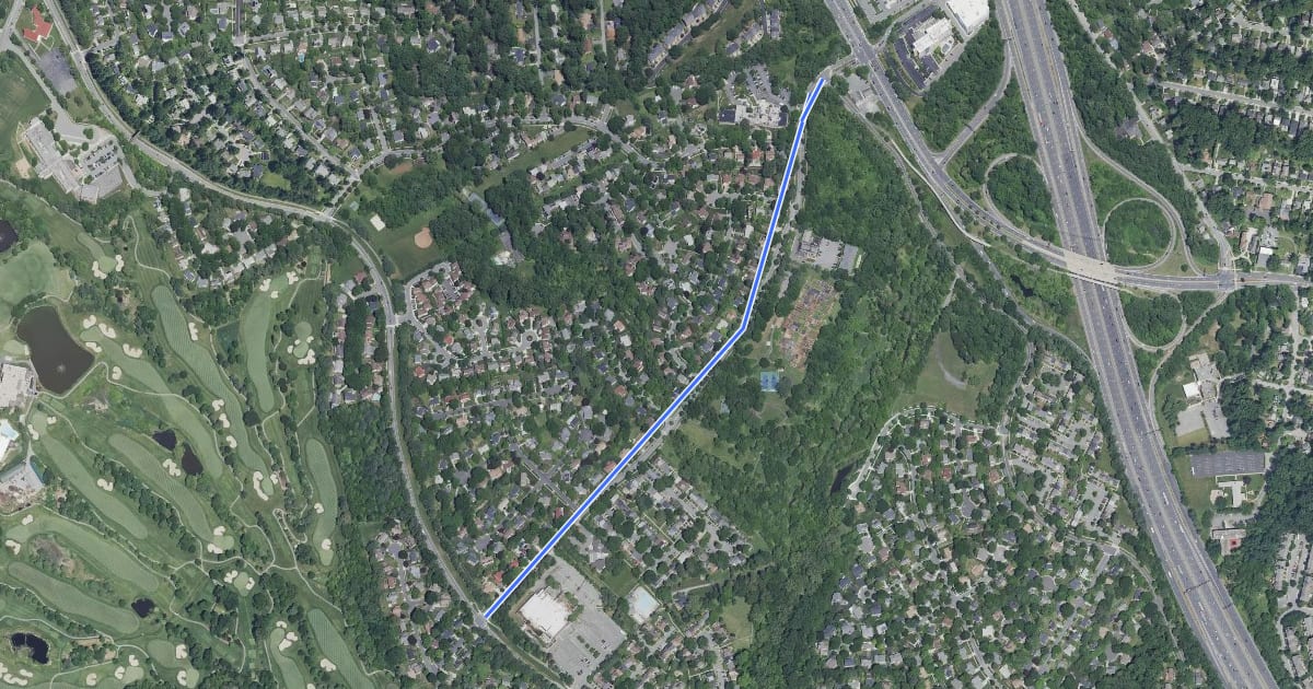 Маршрут Hurley Avenue на спутниковом снимке