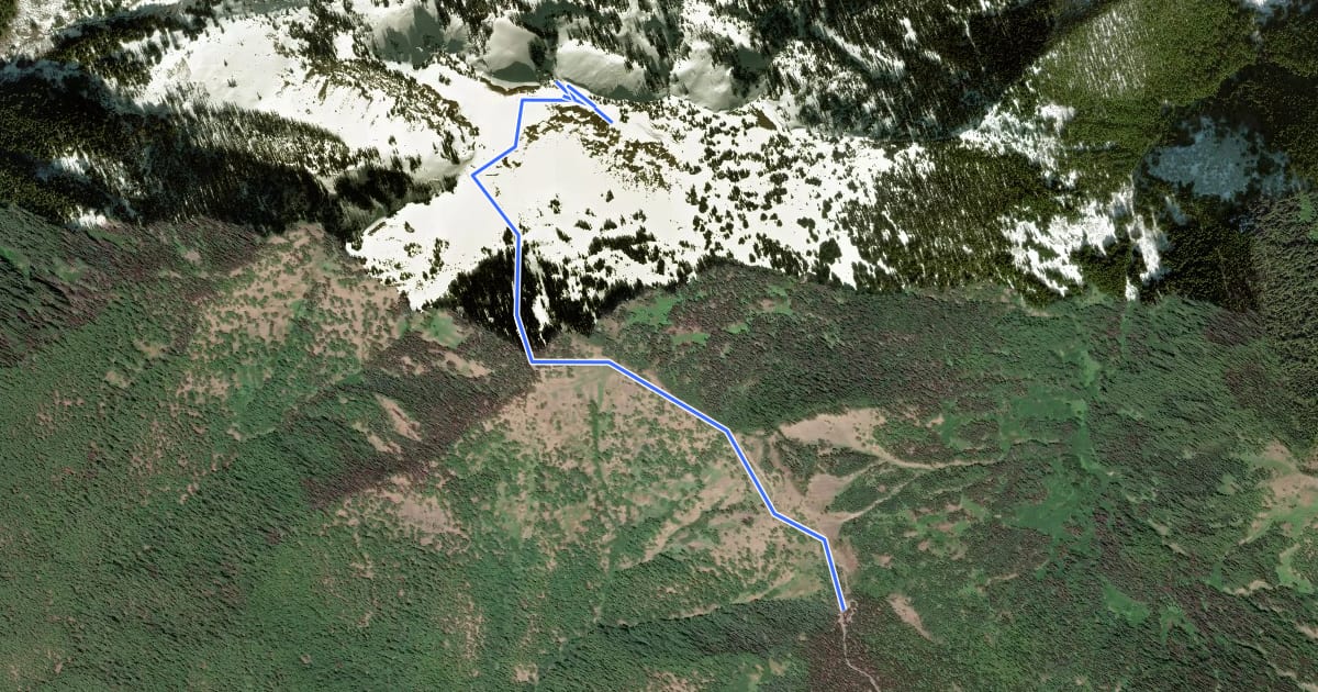 Маршрут Hurricane Hill Nature Trail на спутниковом снимке