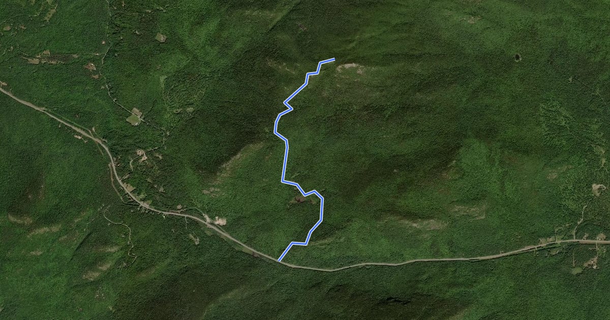 Маршрут Hurricane Mountain Trail на спутниковом снимке