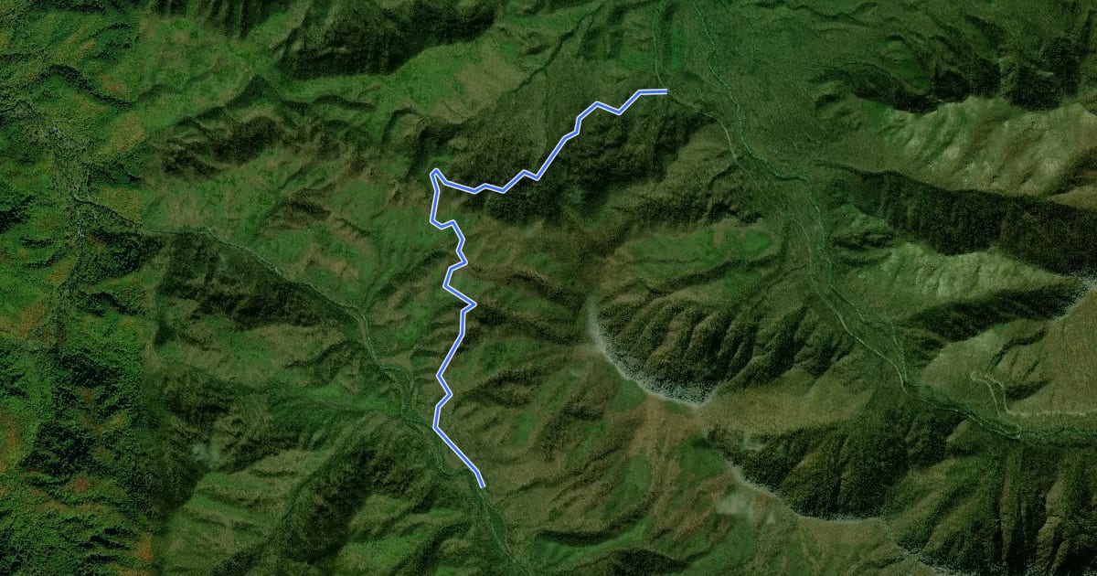 Маршрут Huskey Gap Trail на спутниковом снимке
