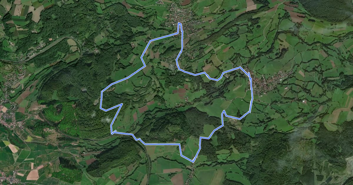 Маршрут Hutten - Rundwanderweg Eichblatt на спутниковом снимке