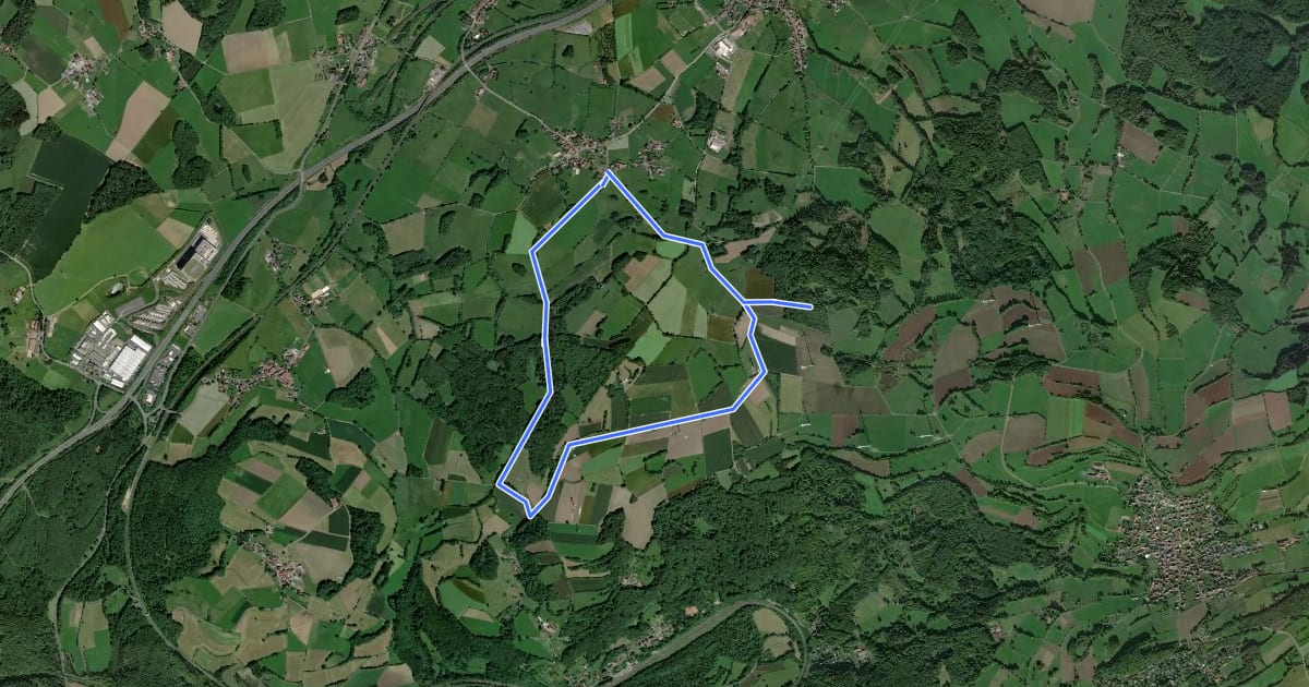 Маршрут Hutten - Rundweg 1 на спутниковом снимке