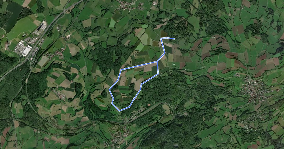Маршрут Hutten - Rundweg 2 на спутниковом снимке