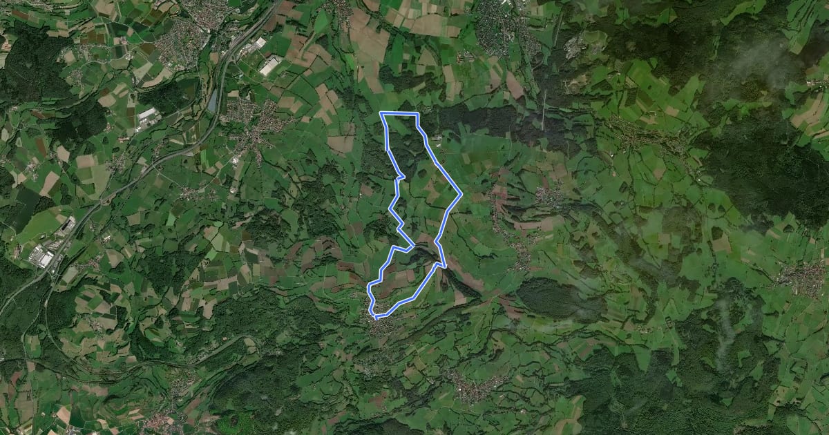 Маршрут Hutten - Wanderweg HU5 на спутниковом снимке