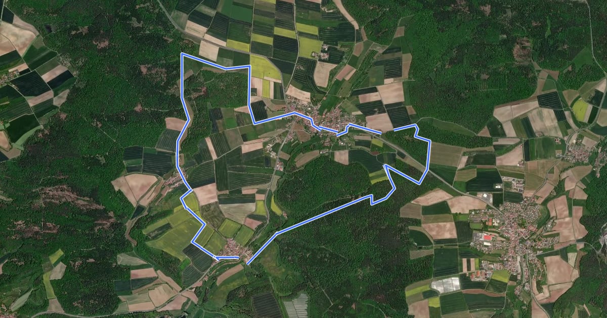 Маршрут Huttenweg на спутниковом снимке