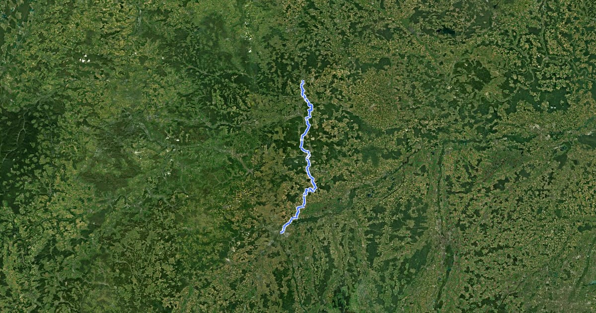 Маршрут HW 4 (Ellwangen - Ulm) на спутниковом снимке