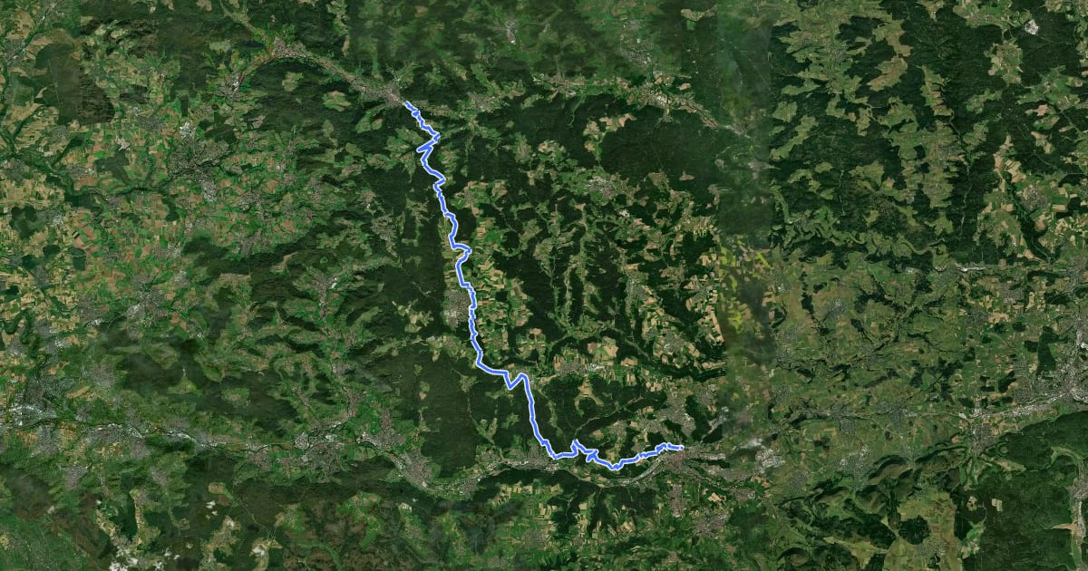 Маршрут HW 6 - Limes-Wanderweg на спутниковом снимке