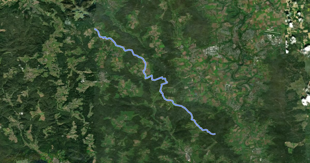 Маршрут HW 6 Neuwirtshaus - Frankenberg HW 3 на спутниковом снимке