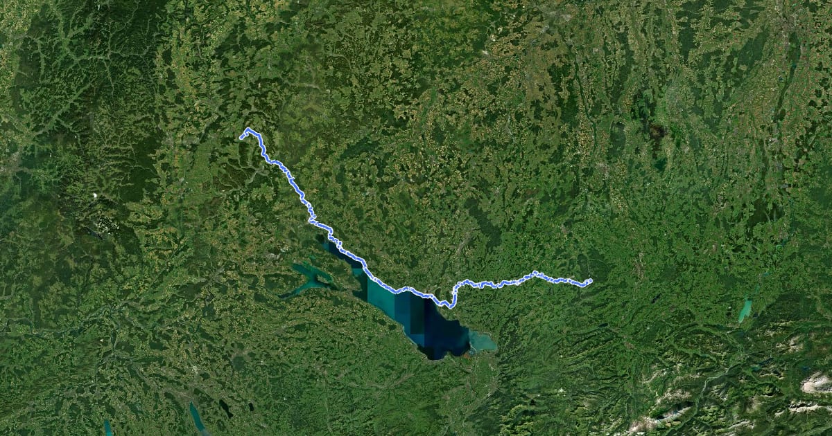 Маршрут HW 9 - Heuberg-Allgäu-Weg на спутниковом снимке