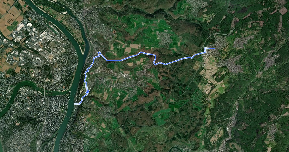 Маршрут [+] HWW Bad Honnef - Koblenz [8] (Neuhäusel - Koblenz) на спутниковом снимке